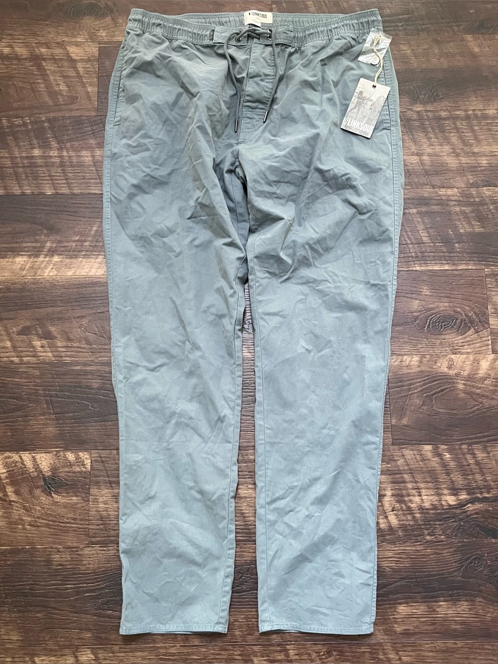 NWT LinkSoul tempus fugit chino blue gray golf athletic pants XL *READ